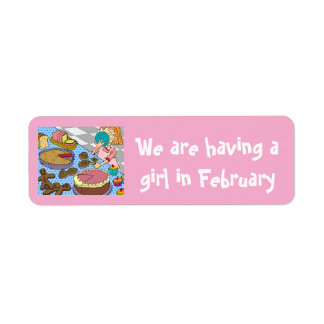 Having a girl in Feb stickers by dalDesignNZ