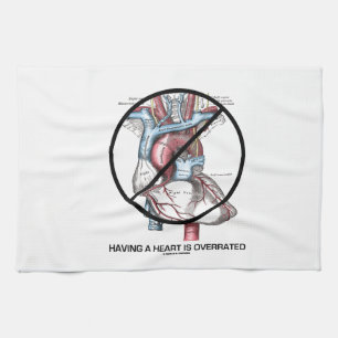 Having A Heart Is Overrated (Heart Cross-Out) Kitchen Towel