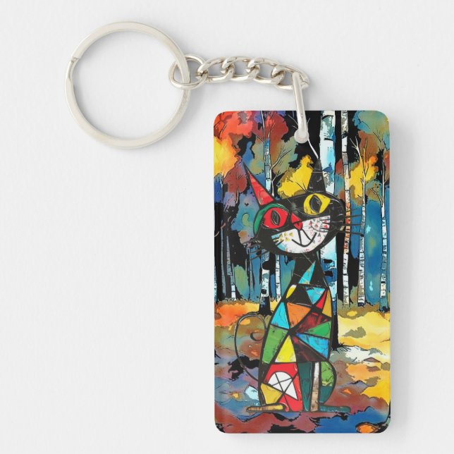 Having An Abstract Kinda Day Keychain (Front)
