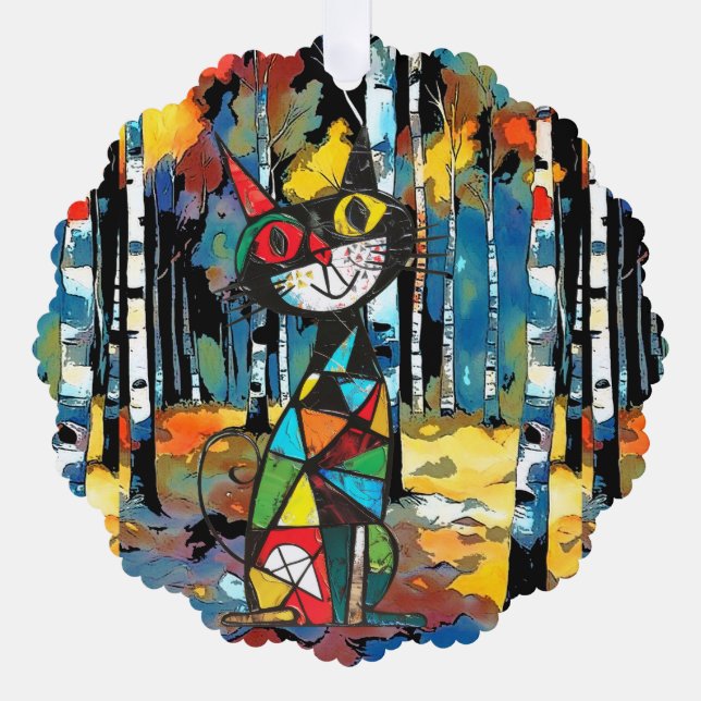 Having An Abstract Kinda Day Ornament Card (Front)