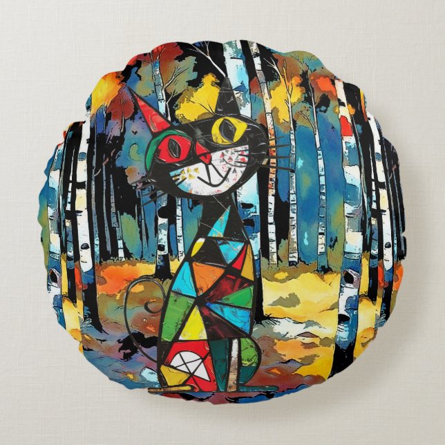 Having An Abstract Kinda Day Round Pillow (Front)
