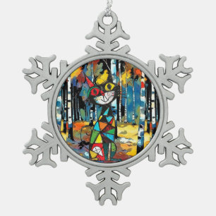 Having An Abstract Kinda Day Snowflake Pewter Christmas Ornament