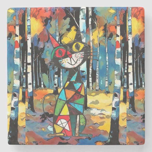 Having An Abstract Kinda Day Stone Coaster (Front)