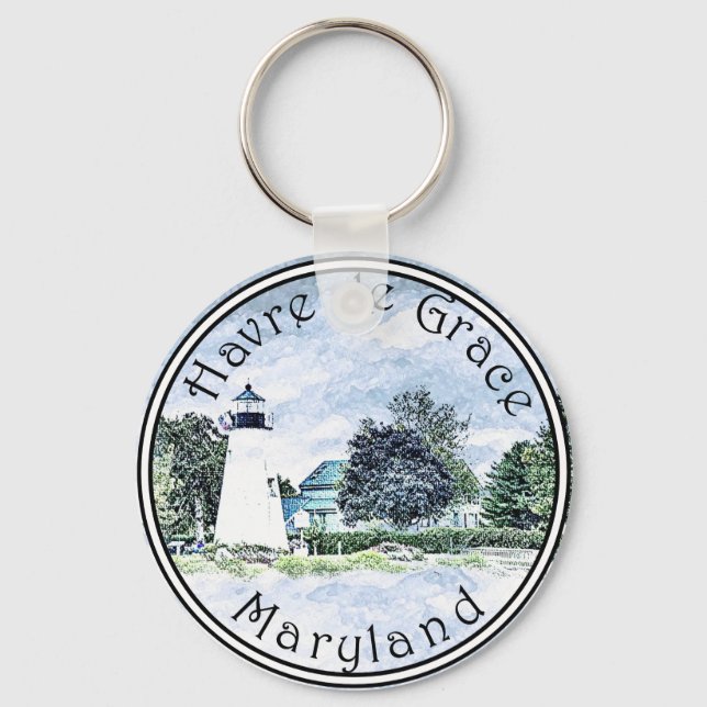 Havre de Grace, Maryland, Concord Point Light Keyc Keychain (Front)