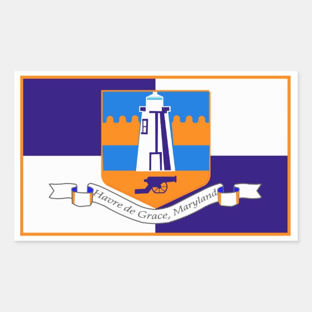 Havre de Grace, Maryland Flag Sticker (Front)