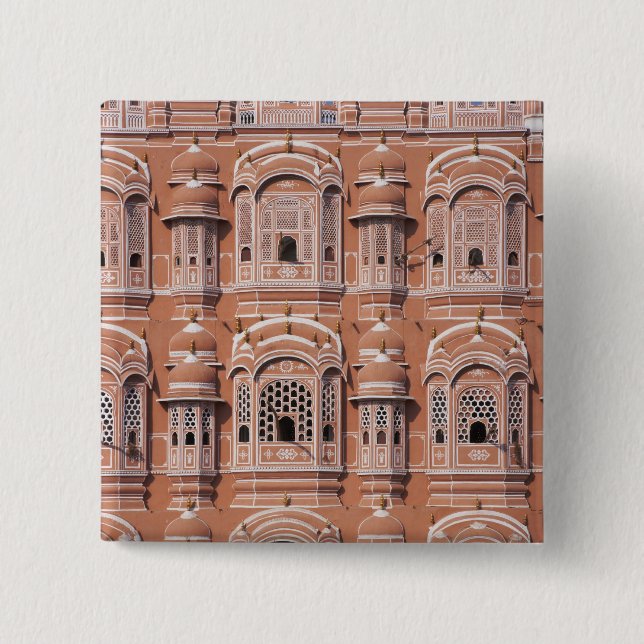 Hawa Mahal (Palace of Winds), Jaipur 2 Inch Square Button (Front)