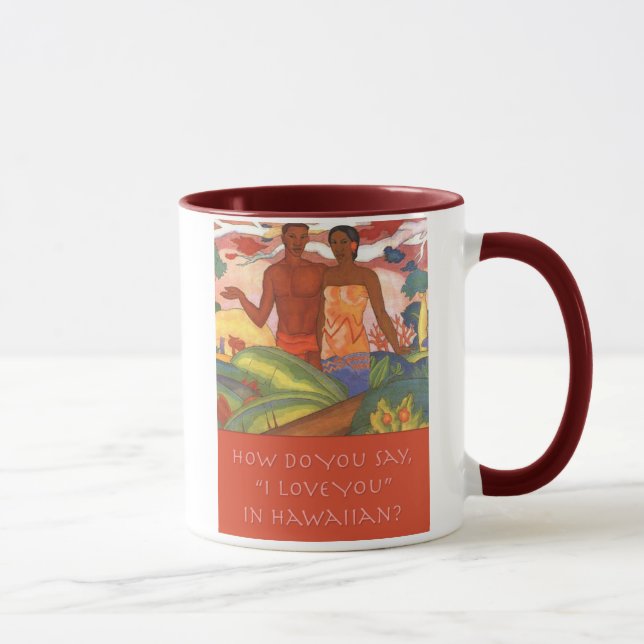 Hawaïen "je t'aime" tasse de Saint-Valentin (Droite)