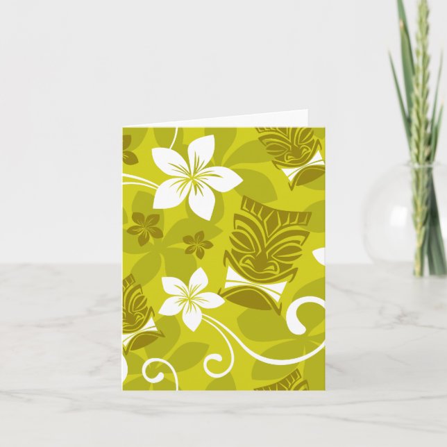 Hawaïen Tiki Motif Cartes de notes (Devant)