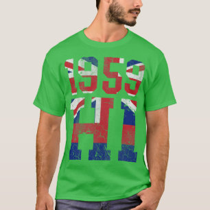 Hawaii 1959 HI Flag Hawaiian State Retro Fade T-Shirt