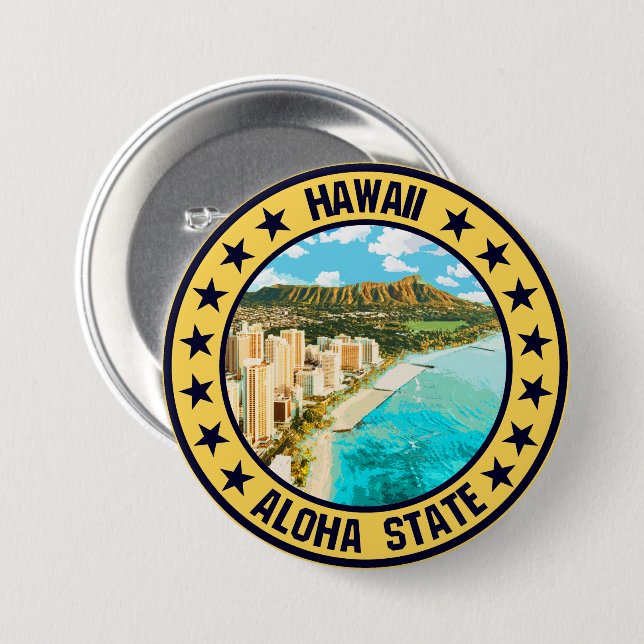 Hawaii                                             3 inch round button (Front & Back)