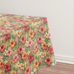 Hawaii aloha decorative flowers pattern tablecloth