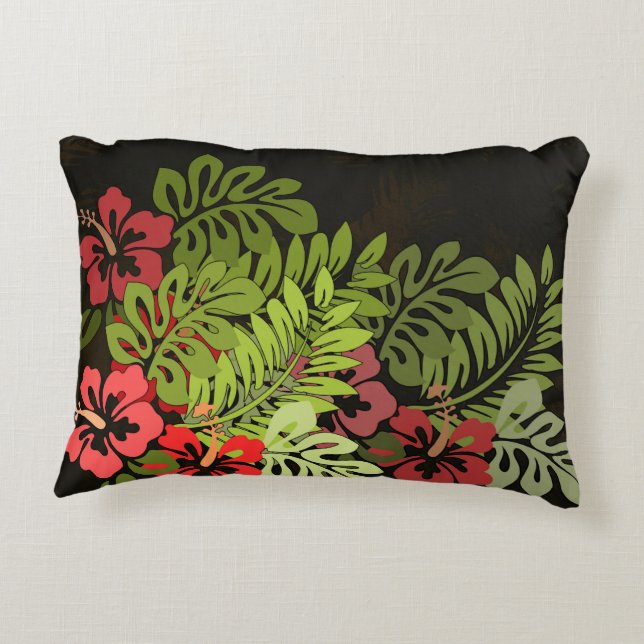 Hawaii Aloha Flower Art Print Decorative Pillow (Back)