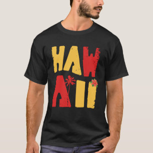 Hawaii Aloha Hibiscus Hawaiian Islands Surfer Tiki T-Shirt