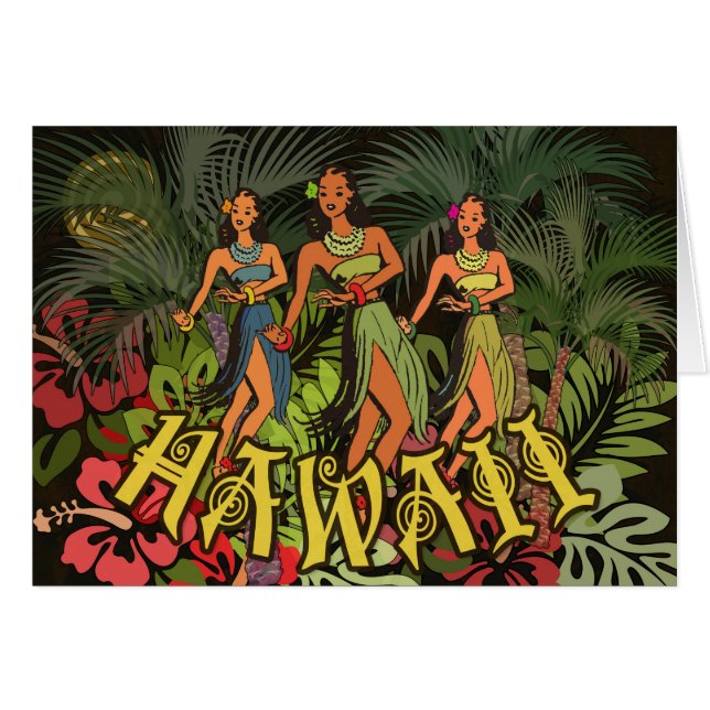 Hawaii Aloha Palm Hula Art Design (Devant horizontal)