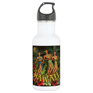 Hawaii Aloha Palm Hula Art Design 532 Ml Water Bottle
