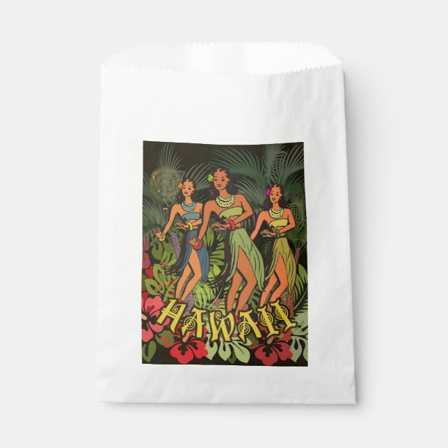 Hawaii Aloha Palm Hula Art Design Favour Bag (Front)