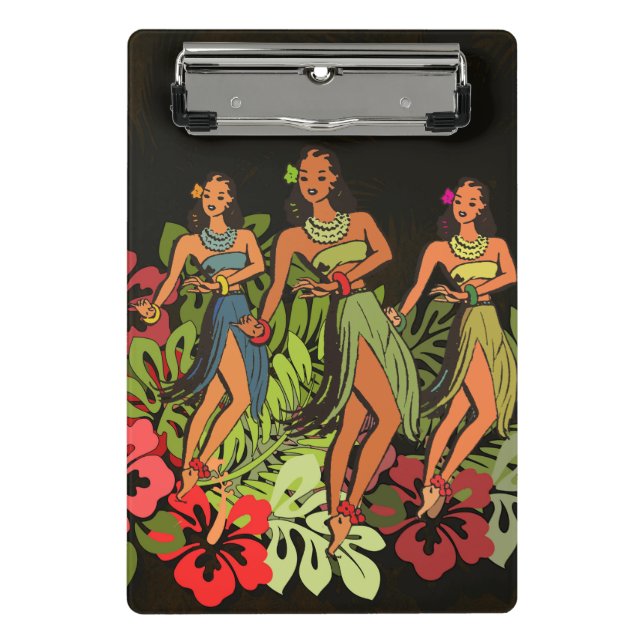 Hawaii Aloha Palm Hula Art Design Mini Clipboard (Front)