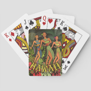 Hawaii Aloha Palm Hula Art Design Playing Cards