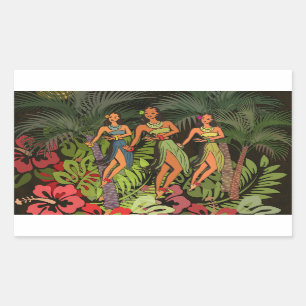 Hawaii Aloha Palm Hula Art Design Sticker
