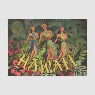 Hawaii Aloha Palm Hula Art Design Tissue Paper