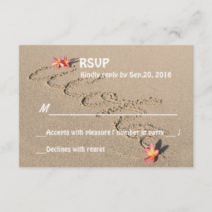 Hawaii Aloha Plumeria Flower Beach Wedding RSVP