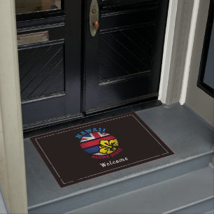 HAWAII ALOHA STATE FLAG DOORMAT