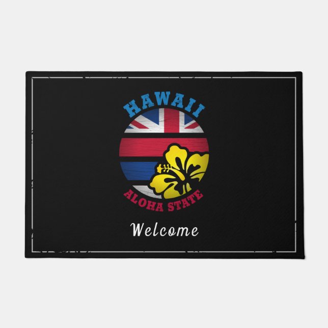 HAWAII ALOHA STATE FLAG DOORMAT (Front)