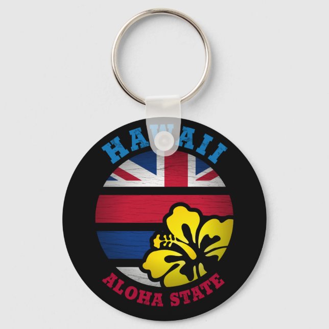 HAWAII ALOHA STATE FLAG KEYCHAIN (Front)