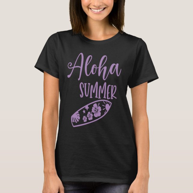 Hawaii Aloha Surfing Hawaiian Party T-Shirt (Front)