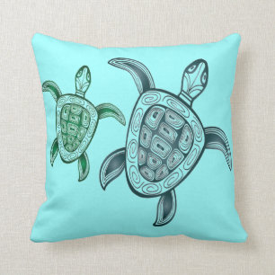 Hawaii Aloha Turtle Throw Pillow