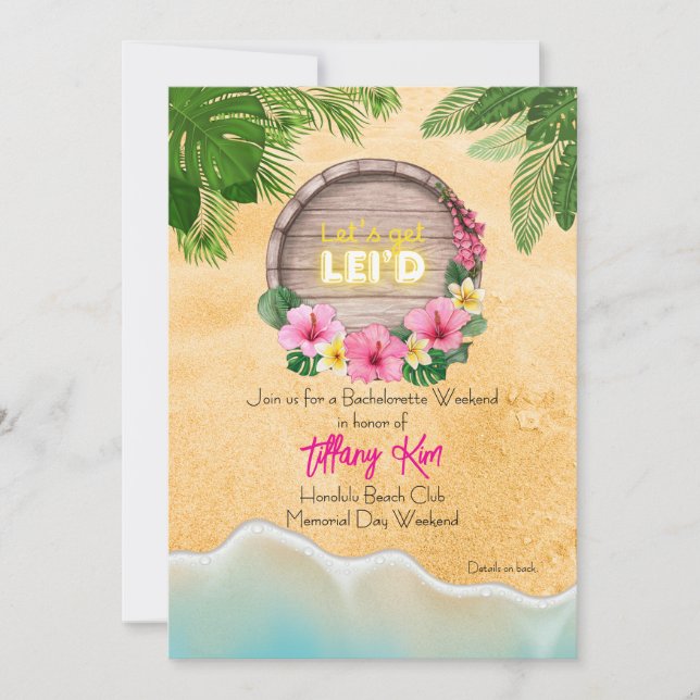 Hawaii Bachelorette Weekend Party Invitation (Front)