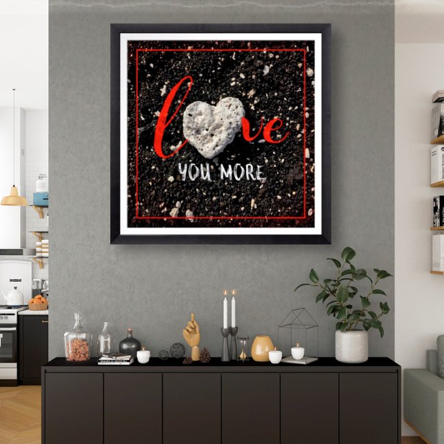 Hawaii Beach and Coral Heart Photo Love You More Poster (Creator Uploaded)