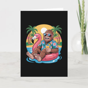Hawaii Beach Bigfoot Summer Vacation Sasquatch Sum Card
