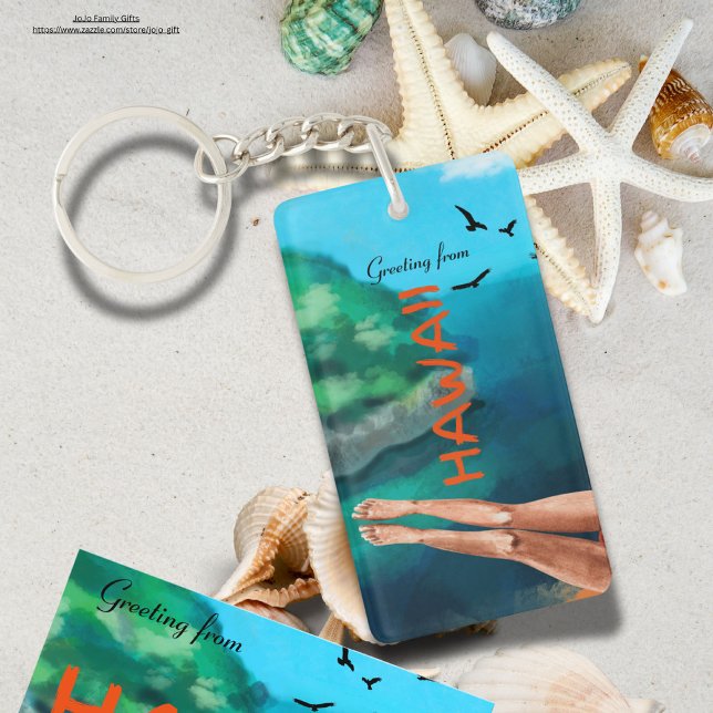 Hawaii beach blue sky beautiful Acrylic Keychain (Creator Uploaded)