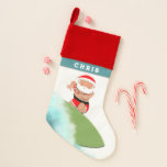 Hawaii Beach Christmas Stocking<br><div class="desc">Creative surfing Santa Christmas holiday stocking. To personalize edit text to add name.</div>