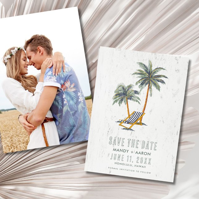 Hawaii Beach Destination Wedding Photo  Save The Date (Hawaii Beach Destination Wedding Photo Save The Date)