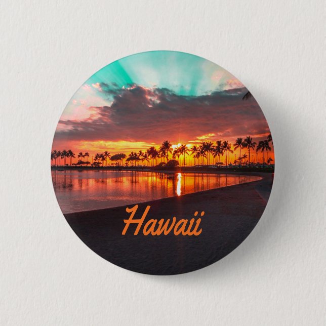 Hawaii Beach Hawaiian Islands 2 Inch Round Button (Front)