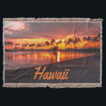 Hawaii Beach Hawaiian Islands Throw Blanket<br><div class="desc">Hawaii 
This is a beautiful picture of the Hawaiian islands a perfect beach sunset.  If you are going on vacation or have been on vacation and need a memory this is perfect.  Or a great way to surprise someone that you bought some tickets</div>