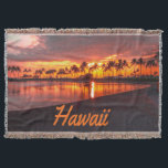 Hawaii Beach Hawaiian Islands Throw Blanket<br><div class="desc">Hawaii 
This is a beautiful picture of the Hawaiian islands a perfect beach sunset.  If you are going on vacation or have been on vacation and need a memory this is perfect.  Or a great way to surprise someone that you bought some tickets</div>