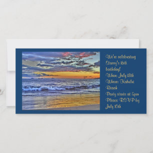 Hawaii beach photo invitation