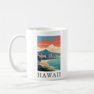 Hawaii Beach Travel Vintage Coffee Mug