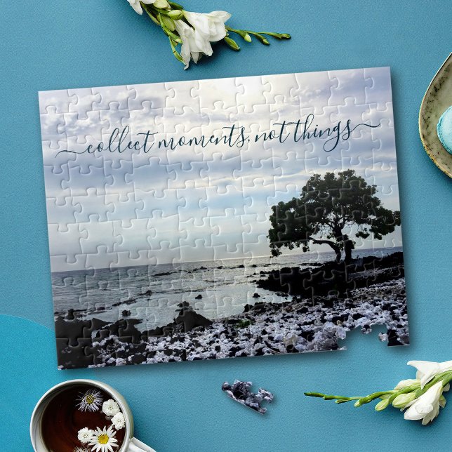Hawaii Beach Tree Silhouette Collect Moments Quote Jigsaw Puzzle (Creator Uploaded)