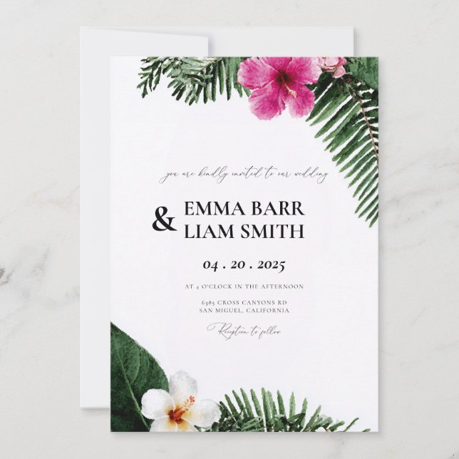 HAWAII Beach Tropical Wedding Invitation (Front)