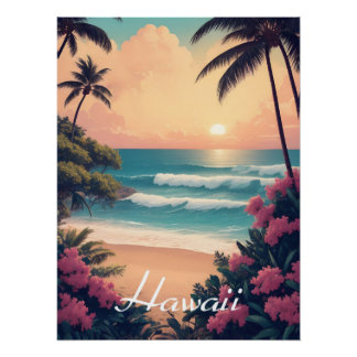 Hawaii Beach USA Travel Poster