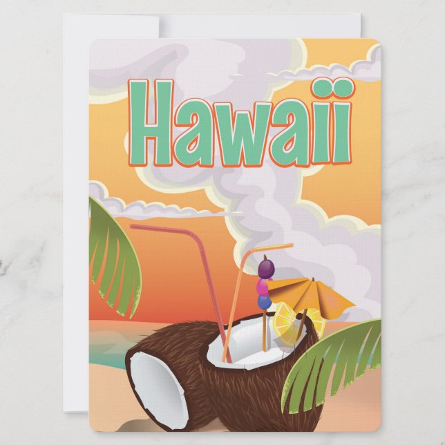 Hawaii beach vacation poster invitation (Front)