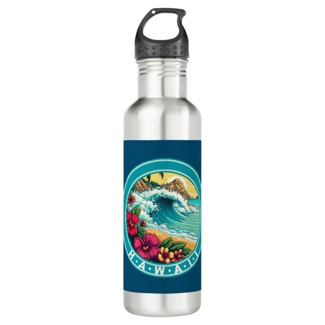Hawaii Beach Waves 710 Ml Water Bottle (Front)