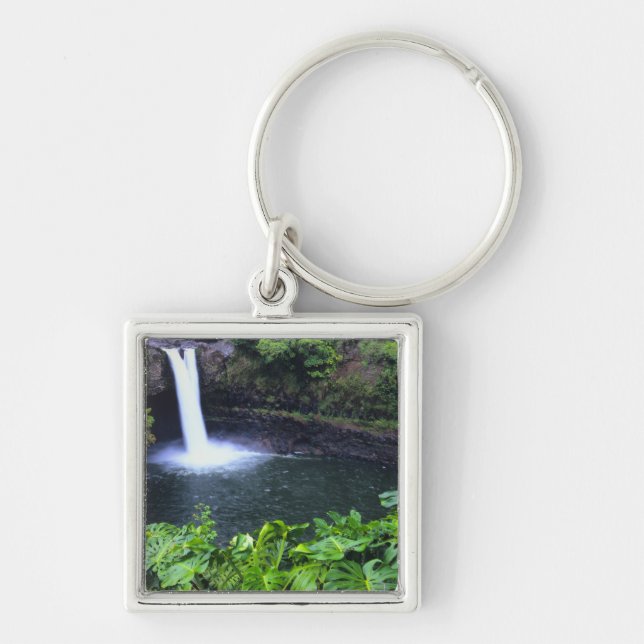 Hawaii, Big Island, Hilo, Rainbow Falls, Lush Keychain (Front)