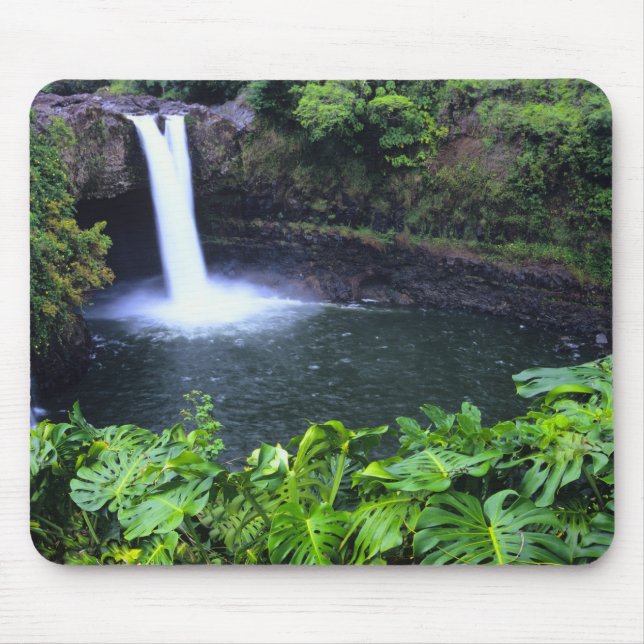 Hawaii, Big Island, Hilo, Rainbow Falls, Lush Mouse Pad (Front)