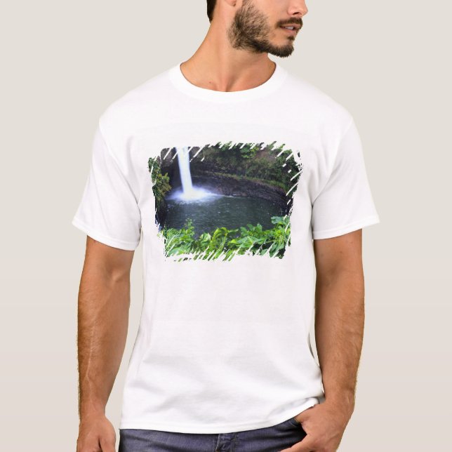 Hawaii, Big Island, Hilo, Rainbow Falls, Lush T-Shirt (Front)