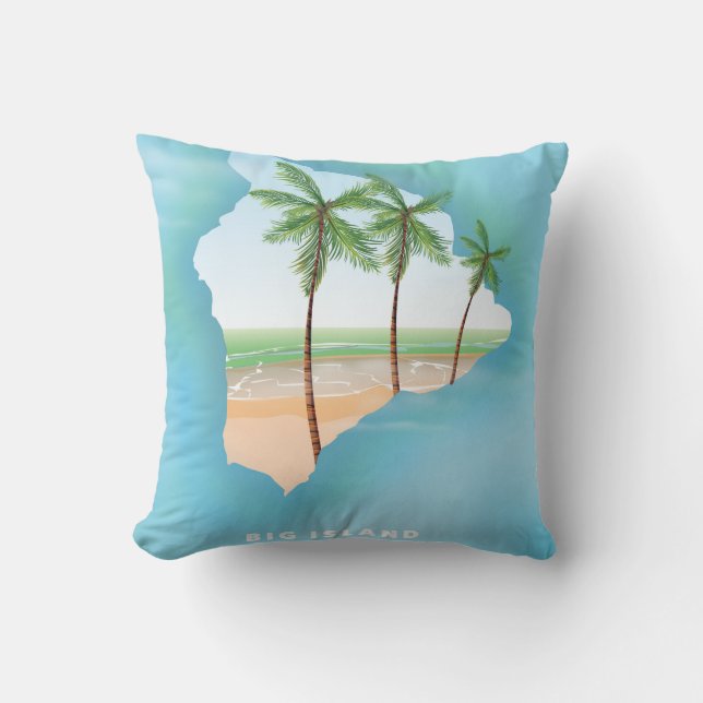 Hawaii Big island Throw Pillow (Front)